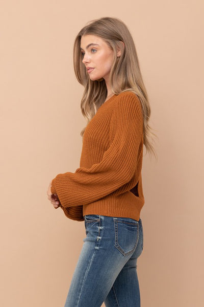 Cinnamon Open Back Sweater