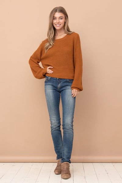 Cinnamon Open Back Sweater