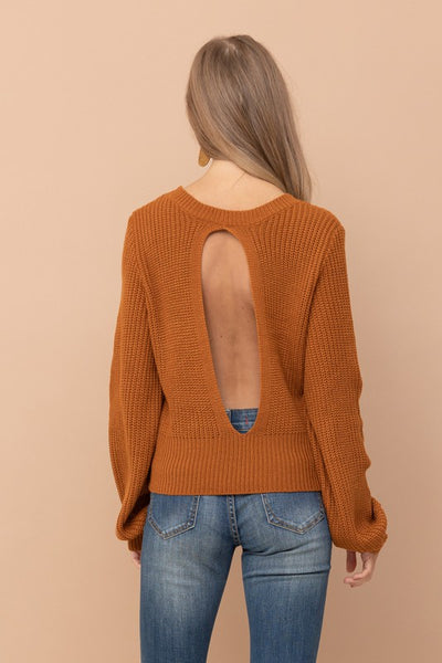 Cinnamon Open Back Sweater