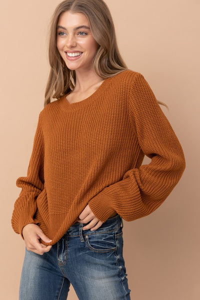 Cinnamon Open Back Sweater