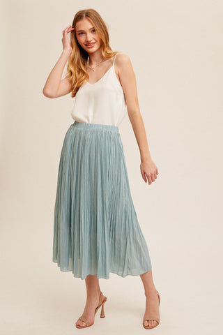 Sea Blue Midi Skirt