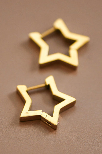 18k Gold Plated Huggie Star Earrings