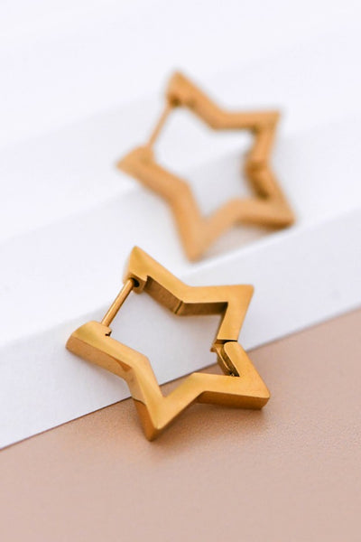 18k Gold Plated Huggie Star Earrings