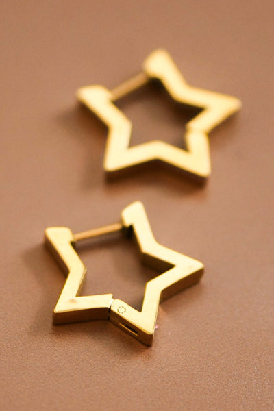 18k Gold Plated Huggie Star Earrings