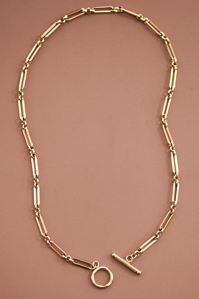 18k Gold Dipped Toggle Clasp Necklace