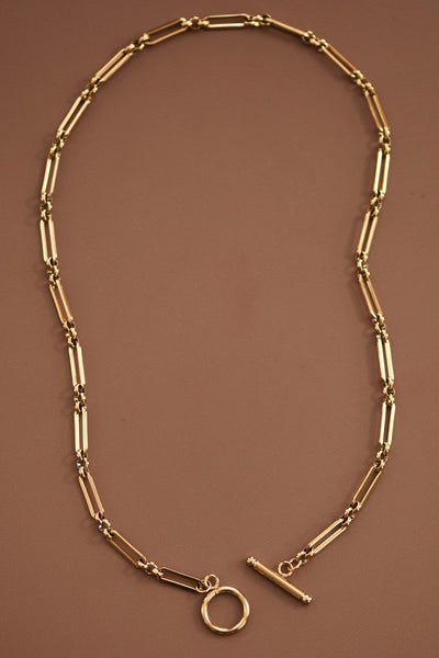 18k Gold Dipped Toggle Clasp Necklace