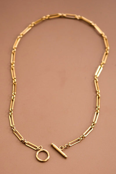 18k Gold Dipped Toggle Clasp Necklace