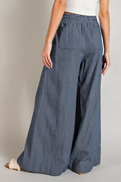 Wide Leg Pinstripe Pants