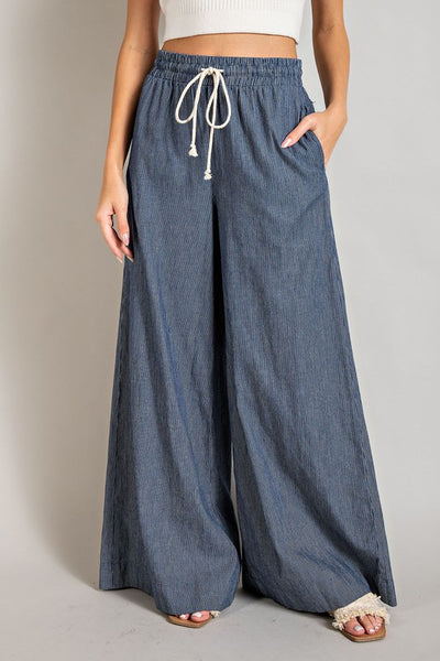 Wide Leg Pinstripe Pants