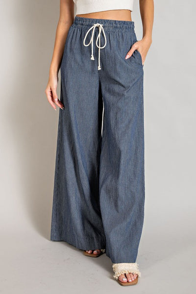 Wide Leg Pinstripe Pants
