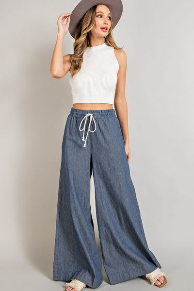 Wide Leg Pinstripe Pants