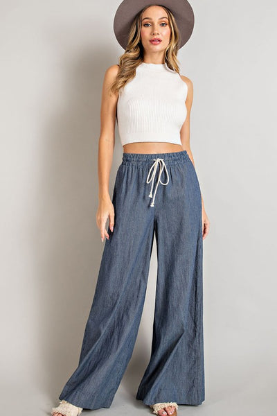 Wide Leg Pinstripe Pants