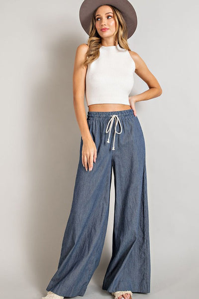 Wide Leg Pinstripe Pants