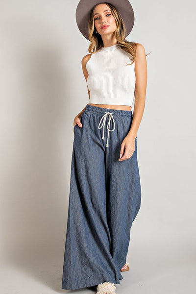 Wide Leg Pinstripe Pants