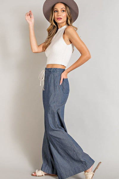 Wide Leg Pinstripe Pants