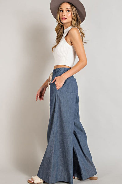 Wide Leg Pinstripe Pants