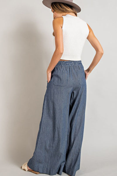 Wide Leg Pinstripe Pants