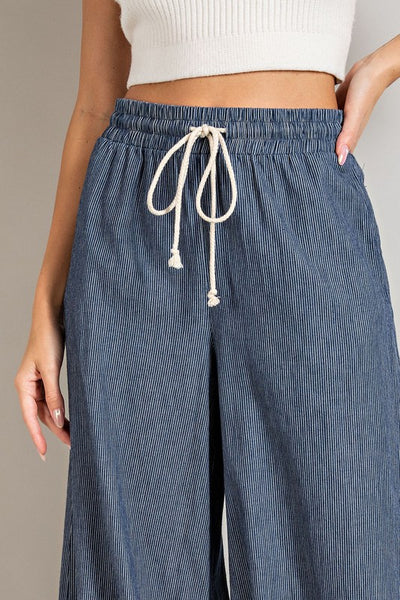 Wide Leg Pinstripe Pants