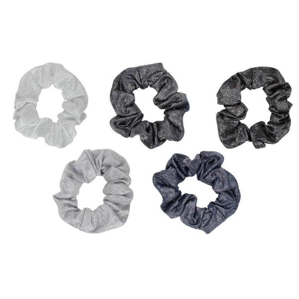 Metallic Scrunchies - Black + Gray