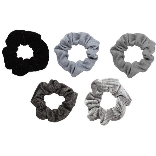 Velvet Scrunchies - Black + Gray