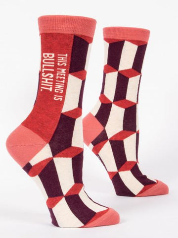 This Meeting is Bullshit - Women's Crew Socks