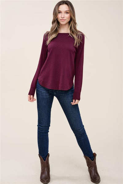 Boatneck Sweater - Plum