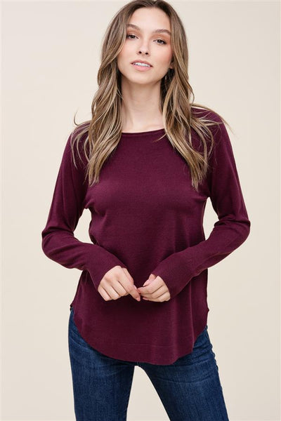 Boatneck Sweater - Plum