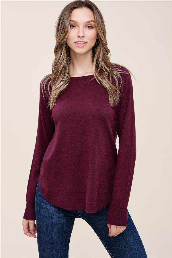 Boatneck Sweater - Plum