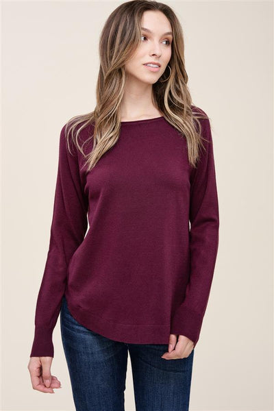Boatneck Sweater - Plum