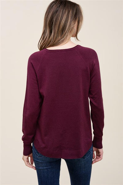 Boatneck Sweater - Plum