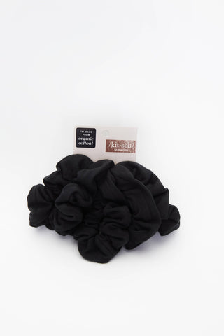 Organic Cotton Scrunchies 5pc - Black