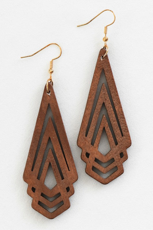Laser Cut Wood Earrings