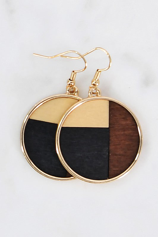 Multicolor Boho Wood Earrings