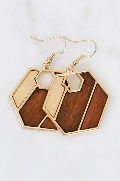 Multicolor Boho Wood Earrings