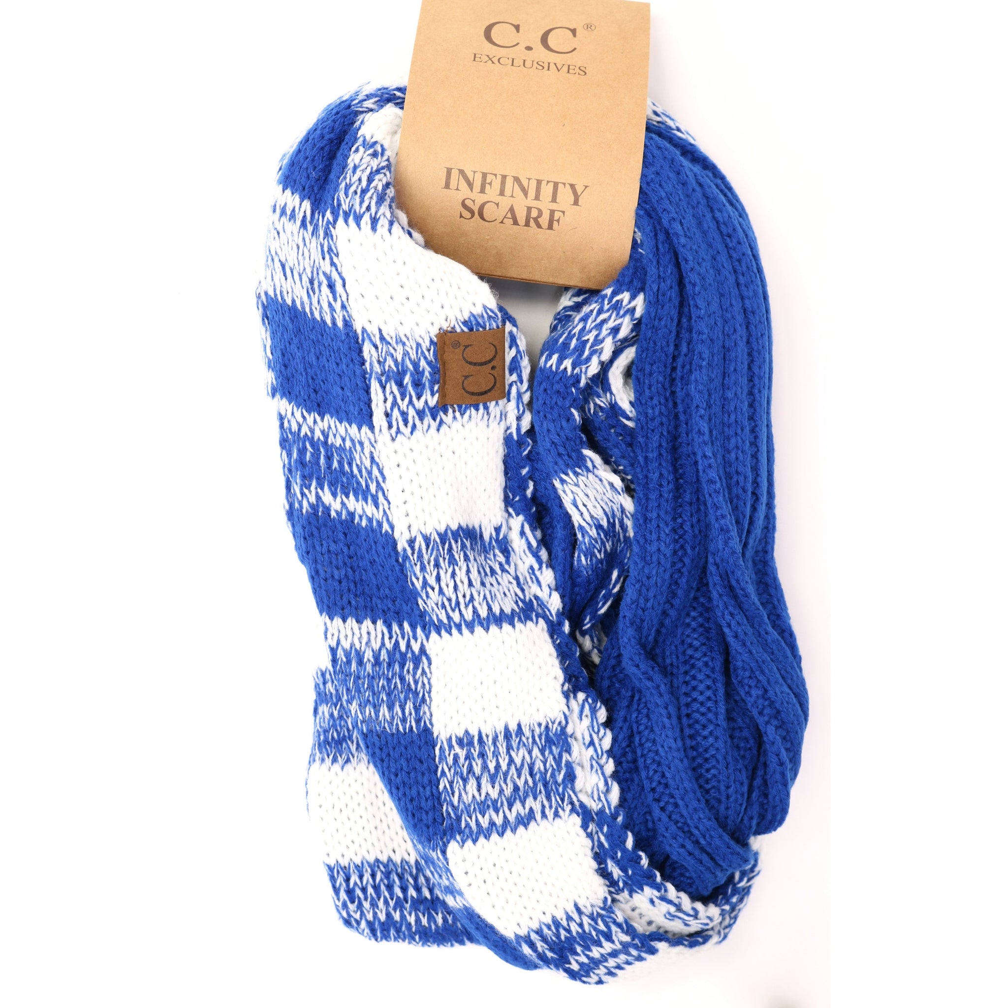 CC Beanie Buffalo Check Infinity Scarves