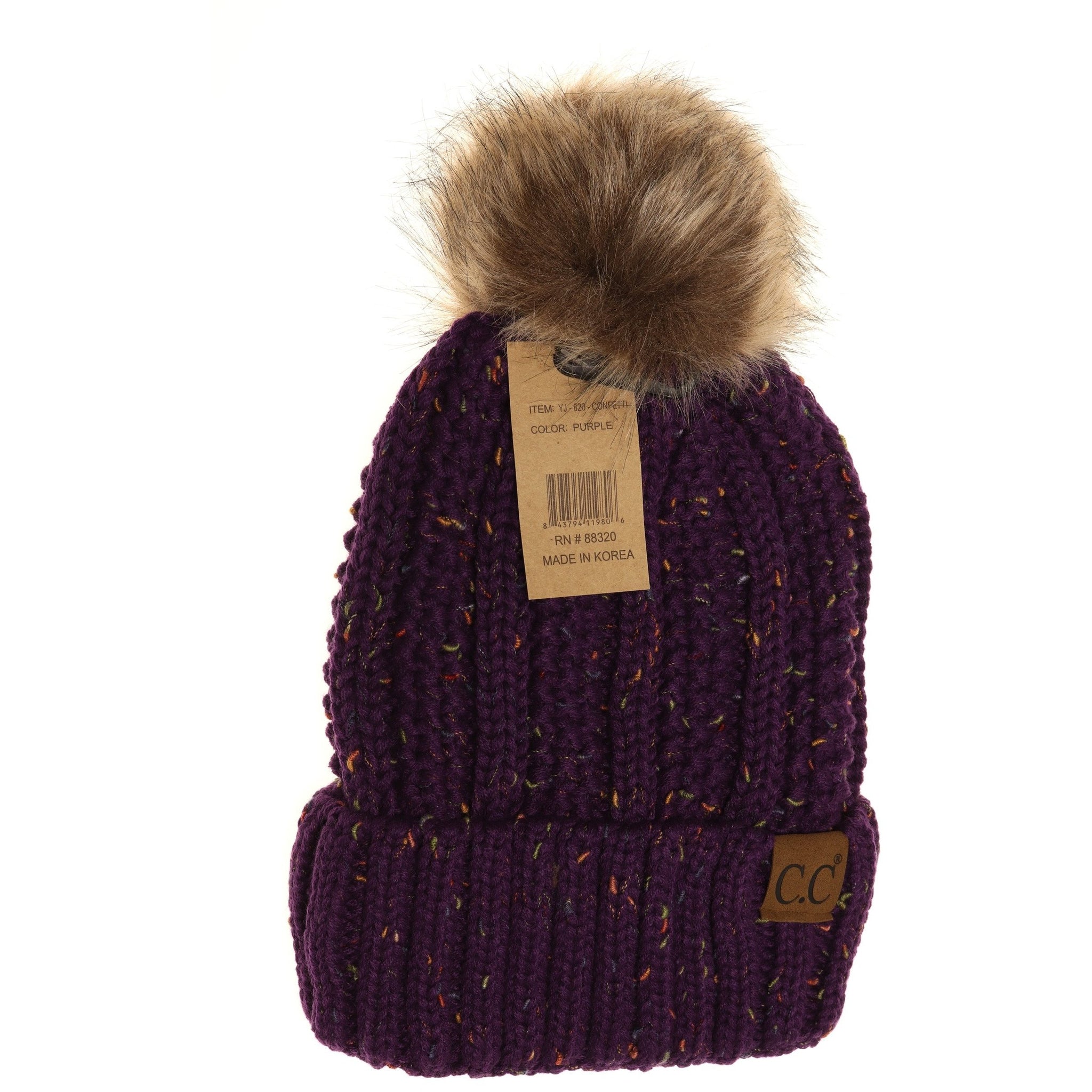 CC Beanie Fur Pom Hats - Confetti – Details Boutique