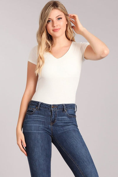 Classic Short Sleeve Bodysuit - Ivory