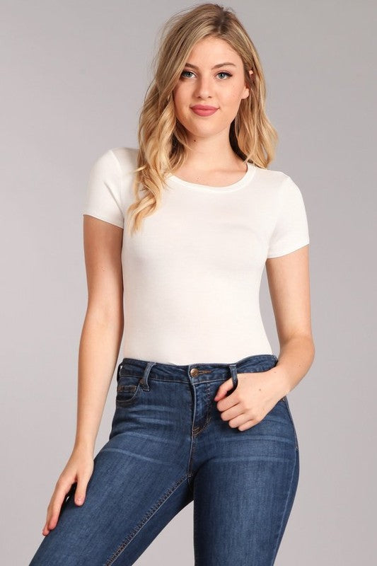 Classic Short Sleeve Bodysuit - Ivory