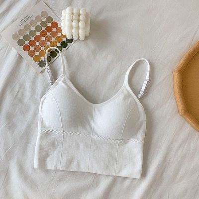 Cropped Cami/Bralette Top - White