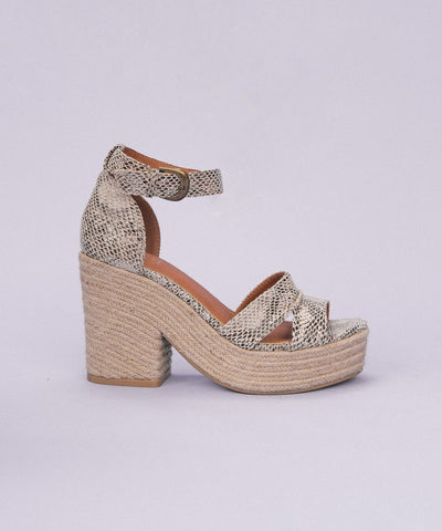 Snake Print Espadrille Sandals