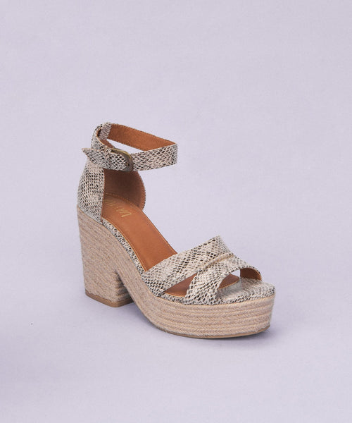 Snake Print Espadrille Sandals