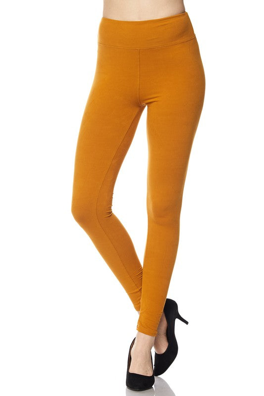High Rise Leggings - Mustard Yellow