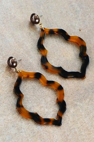 Tortoise Acrylic Drop Earrings