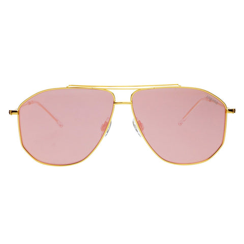 Rose Gold Mirrored Aviator Sunglasses