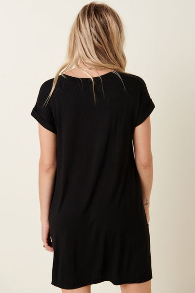 Bamboo T-Shirt Dress - Black