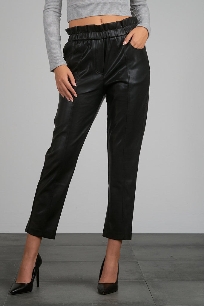 Belted Faux-Leather Pants - Main Image