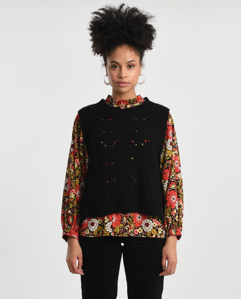 Black Sleeveless Sweater