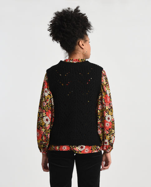 Black Sleeveless Sweater