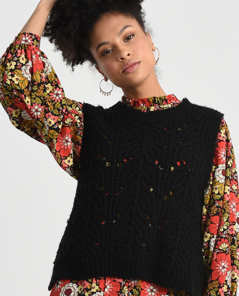 Black Sleeveless Sweater