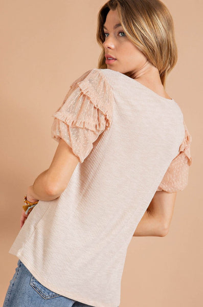 Swiss Dot Sleeve Top